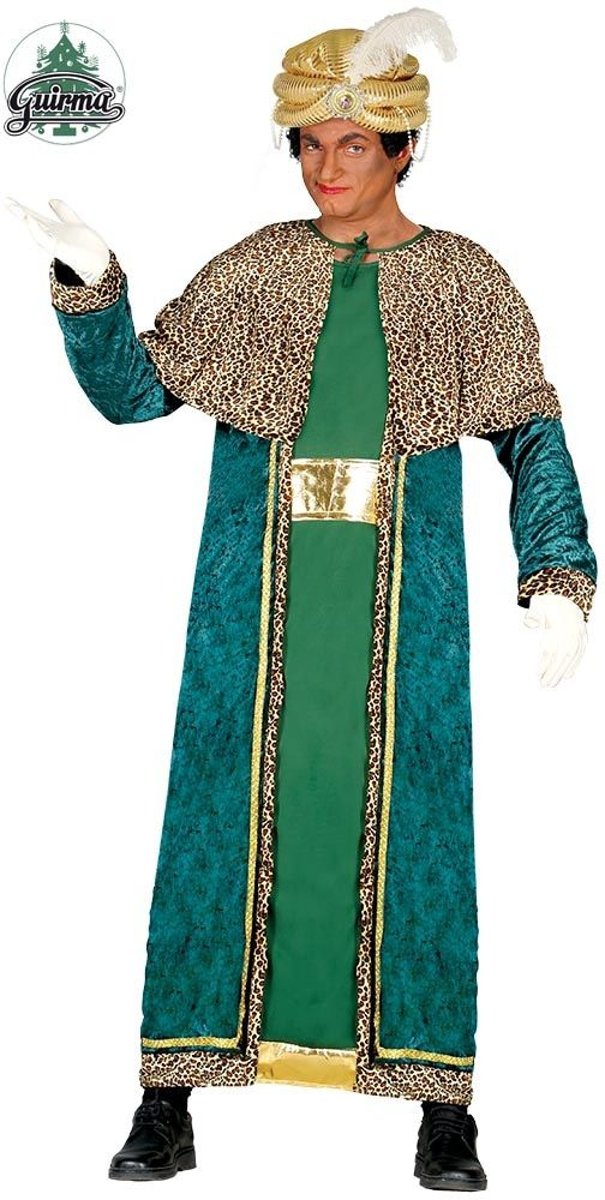 Koning Prins & Adel Kostuum | Drie Koningen Groen | Man | Maat 52-54 | Kerst | Verkleedkleding